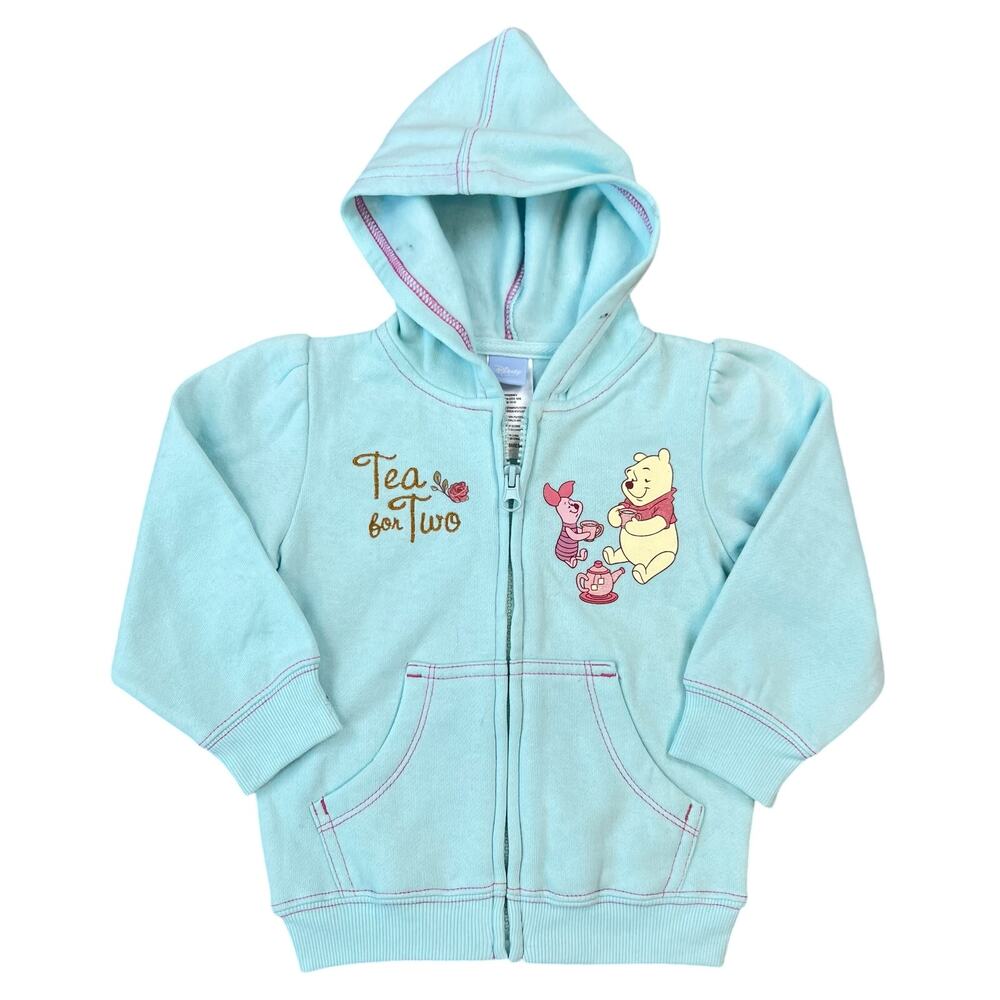 Vintage Disney Winnie The Pooh "Tea For Two" Full Zip Hooded Jacket (Sz 18M)